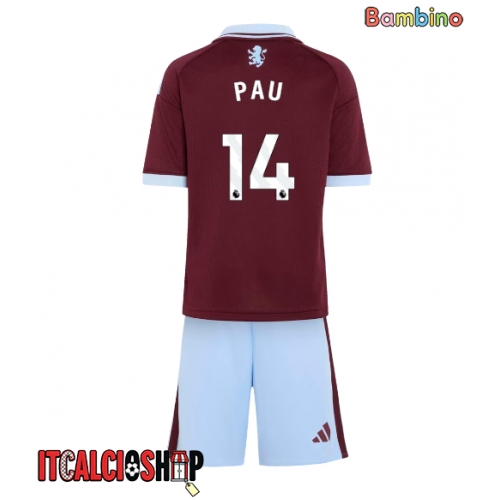 Aston Villa Pau Torres #14 Prima Maglia Bambino 2026-27 Manica Corta (+ Pantaloni corti)